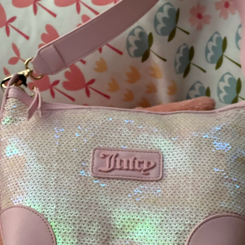 Juicy Couture Pink and White Sequin Shoulder Bag